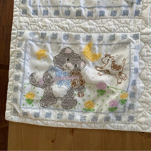 VTG Bucilla Mother Goose Rhymes Quilt (63480) Finished Quilt 30x33” Baby Blanket - Picture 7 of 15